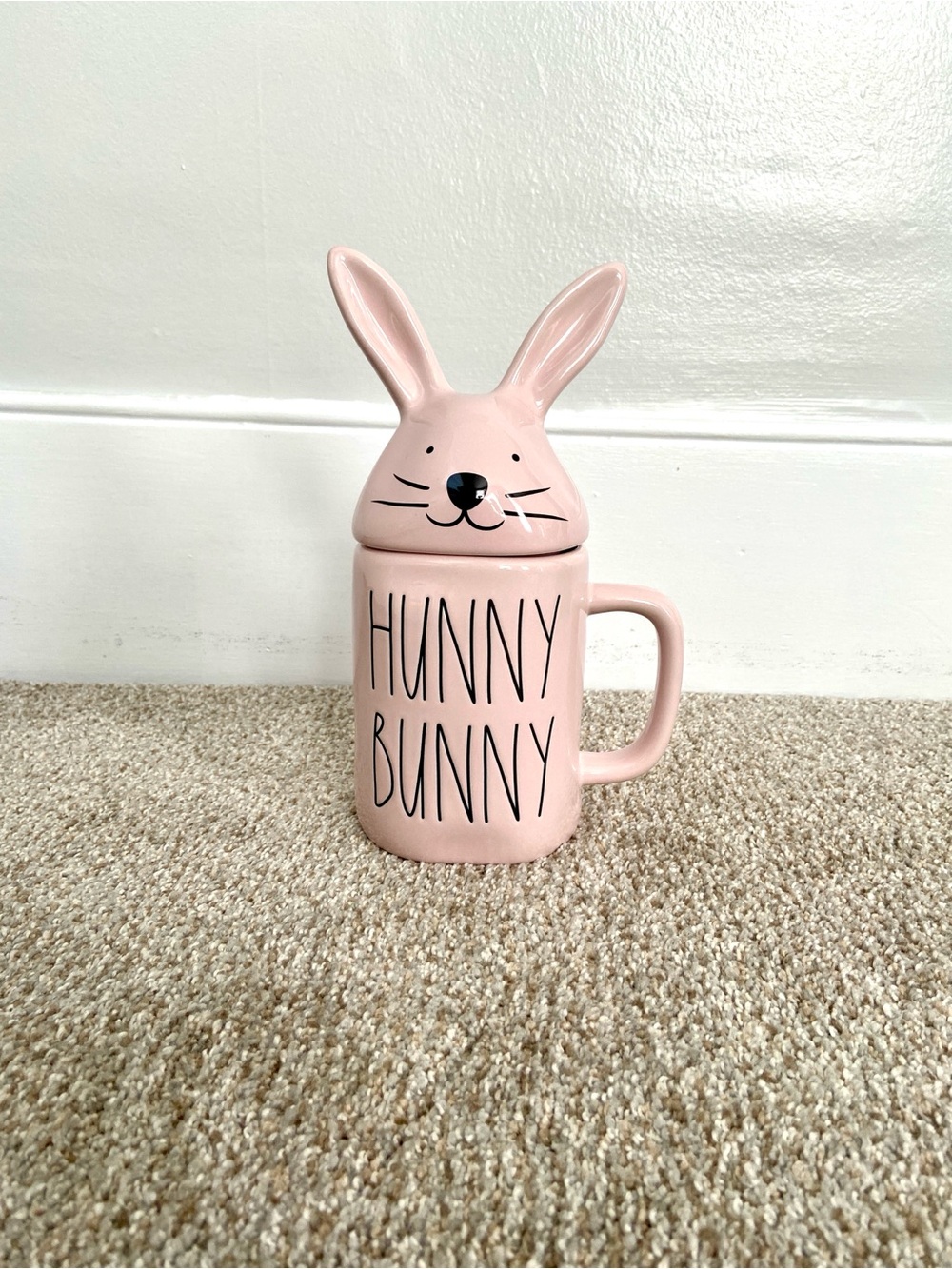 NWOT Rae Dunn Hunny Bunny Mug with Topper Easter